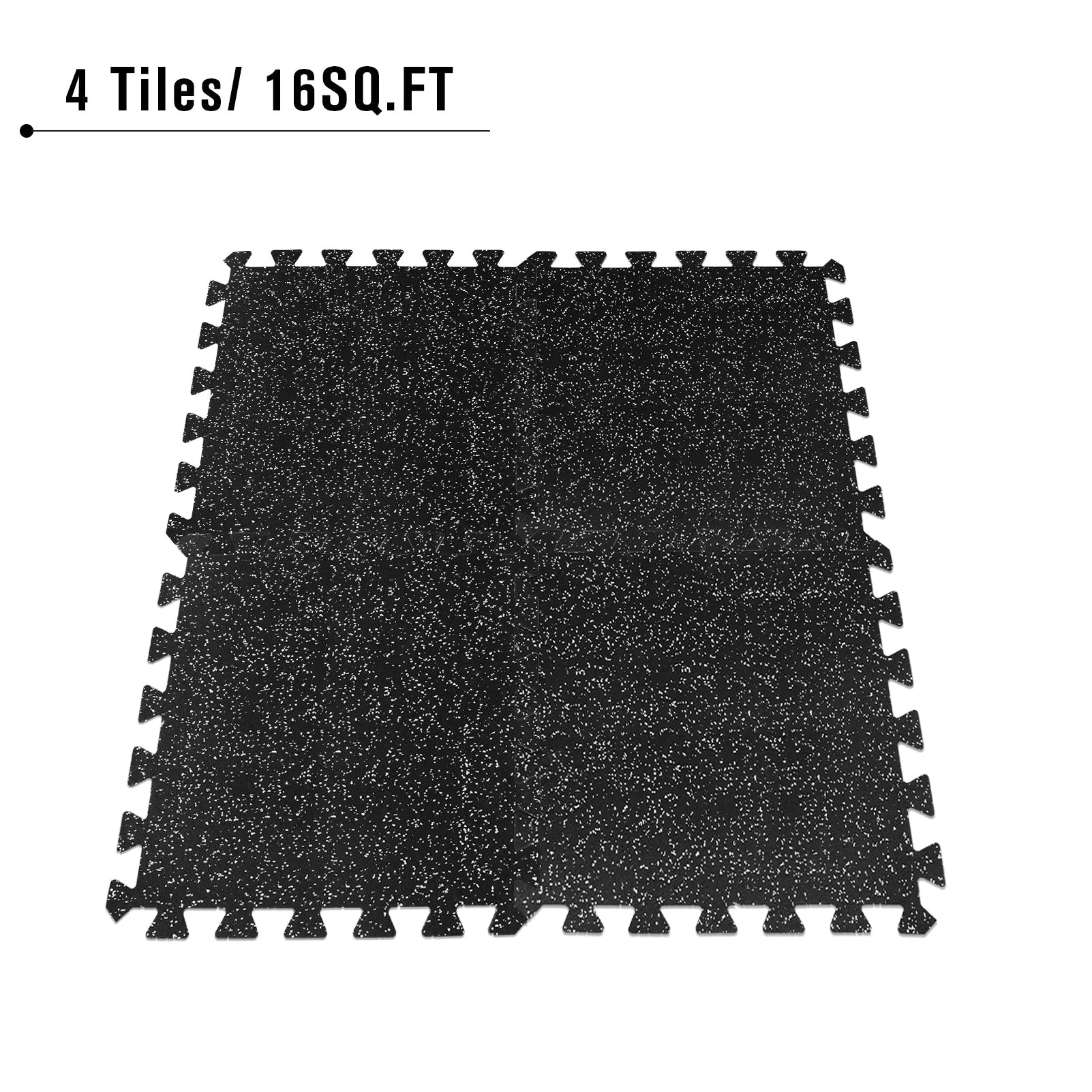 RitFit Rubber Flooring Gym Mats Interlocking Tiles 0.25'' Thickness
