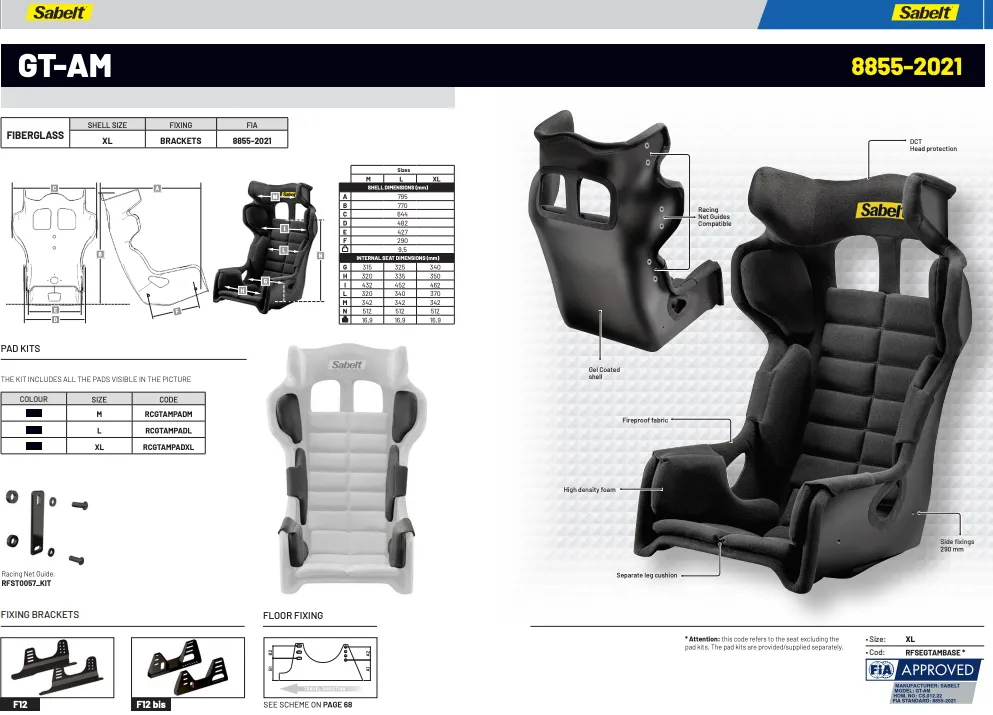 Sabelt GT-AM Racing Seat