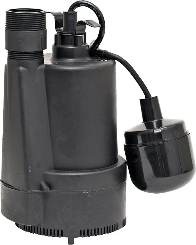Superior Pump 92330 Sump Pump, 4.1 A, 120 V, 0.33 hp, 1-1/4 x 1-1/2 in Outlet, 40 gpm, Thermoplastic :EA: QUANTITY: 1