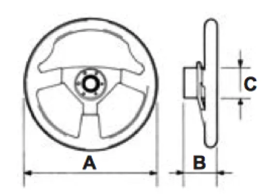 Ultraflex Steering Wheel Small 3 Spoke Soft Grip