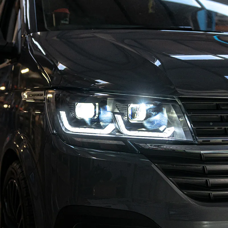 VW T6.1 LED DRL Headlights with Sequential Indicators – BLACK