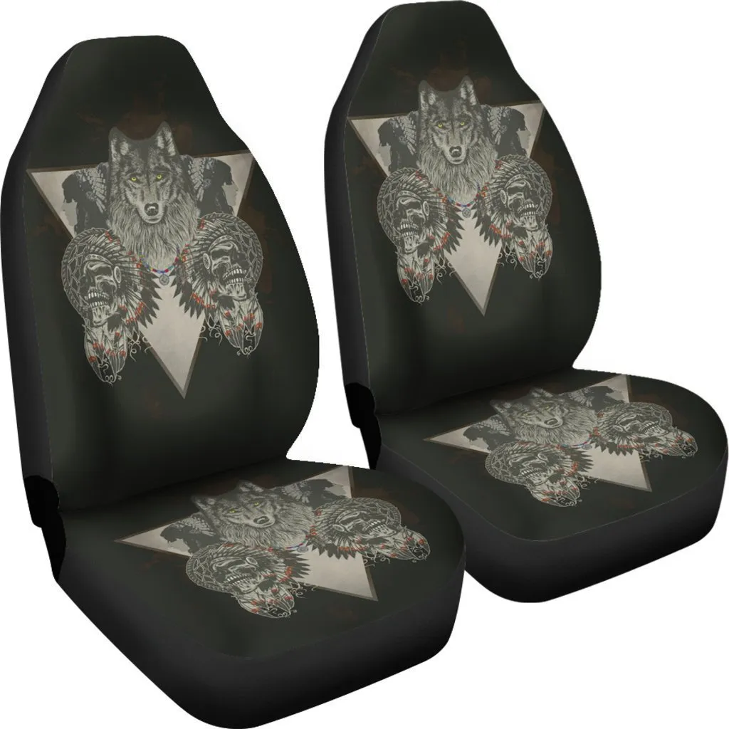 Wolf & Skulls Custom Car Seat Covers